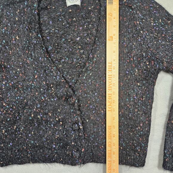 Vintage Cape Isle Knitters Cardigan Sweater Womens L Mohair Blend Flecked Button - Picture 11 of 12